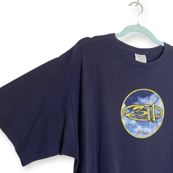 Vintage 90s 311 Transistor 1997 album band tee navy blue yellow XL - Picture 5 of 15